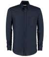 K184 KK184 Kustom Kit Long Sleeve Slim Fit Workwear Oxford Shirt Navy colour image